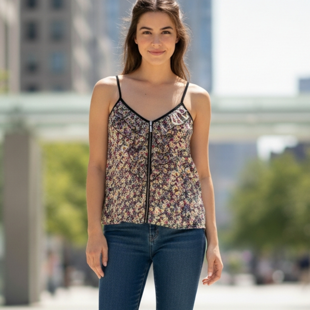 Mark Floral Zip up top